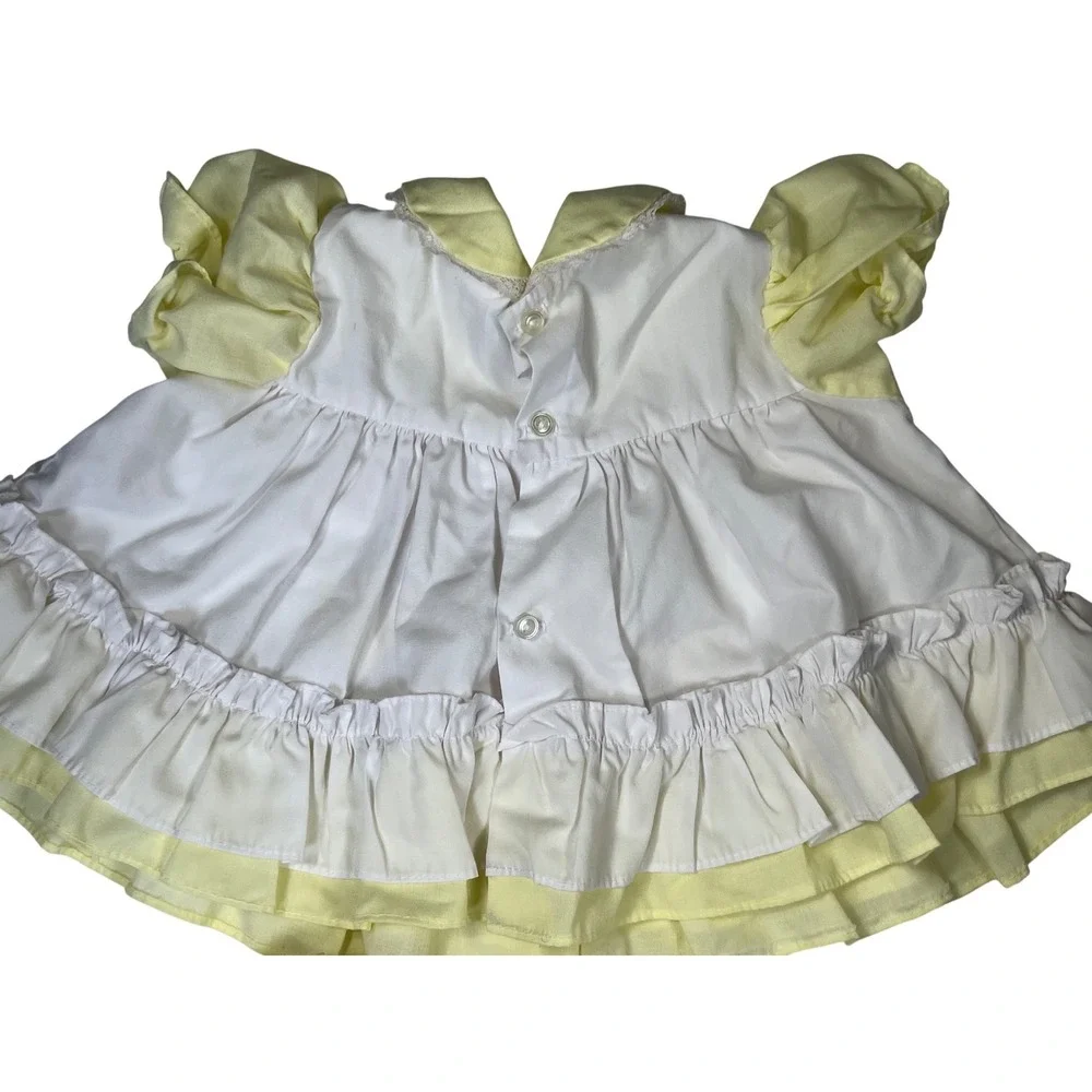 Vintage I Love Grandma Baby Girl‎ Outfit Yellow White Embroidered 12 Months 2pc